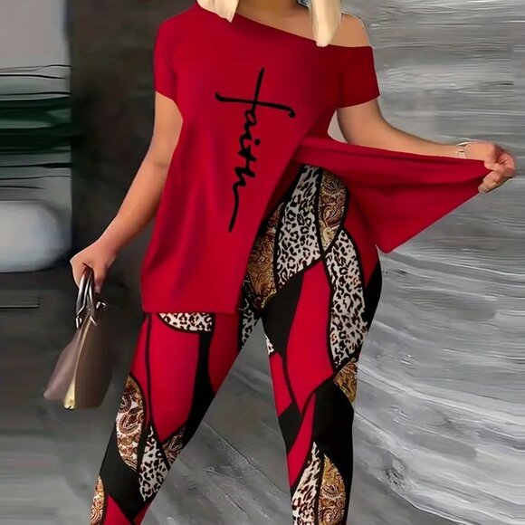 Pullover Top & Slim Pants Set - Picture 1 of 4
